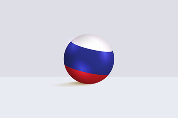 Wall Mural - Russia  round flag 3D render vector buttons shape, Russia circle flag vector