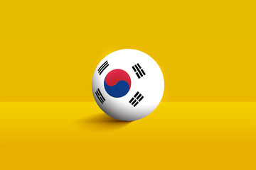 Wall Mural - south Korea round flag 3D render vector buttons shape, south Korea circle flag vector