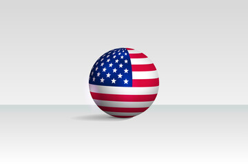 Wall Mural - USA round flag 3D render vector buttons shape, United States circle flag vector