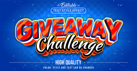 Poster - Editable text style effect - Giveaway Challenge text style theme.
