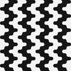 Poster - Simple vertical black and white pattern. Rounded shapes.