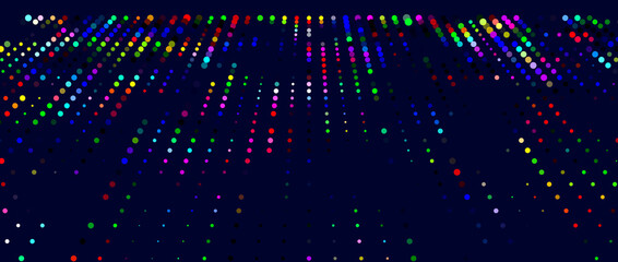 Poster - The code of the background matrix falling from the top. Vector particle pattern. Data transfer.