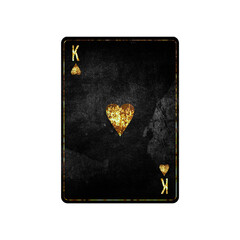 Wall Mural - King of Hearts, grunge card isolated on white background. Playing cards. Design element.