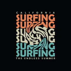 Surfing illustration typography. perfect for t shirt design