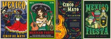 Cinco De Mayo Festive Vintage Posters Set
