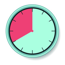A Blue Round Clock With An Expiring Time Of 20 Seconds. Vector Illustration