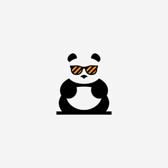 Wall Mural - negative space panda logo or panda vector