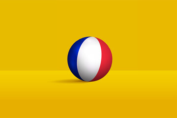 Wall Mural - France round flag 3D render vector buttons shape, France circle flag vector