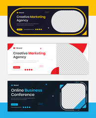 Wall Mural - Professional corporate banner design set, creative banner template bundle layout