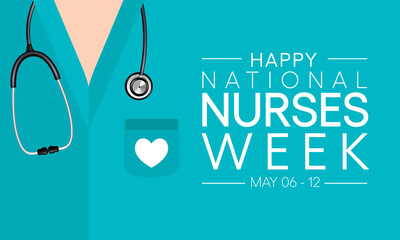 Wall Mural - National Nurses Week is observed in United states form 6th to 12th May of each year, to mark the contributions that nurses make to society. Vector illustration