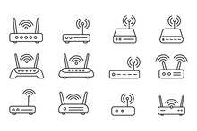 Router Icon. Router Related Signal Line Icon Isolated, Wifi Router.