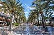 Alicante Alacant town city boulevard Esplanada d'Espanya with palms travel traveling holidays vacation in Spain