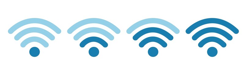 Poster - Wifi Wireless W lan Internet Signal Flat Icons For Apps Or Websites - Isolated On white