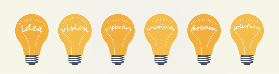 Poster - Dream concept. Lightbulb symbol. Light bulb illustration