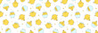 Easter chick vector seamless pattern, cute baby chicken with egg background, cartoon young bird print, happy yellow drawn character. Funny animal illustration