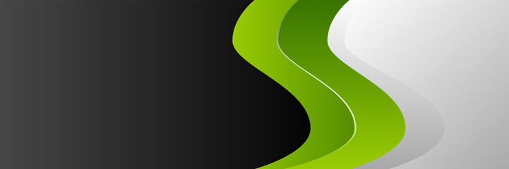Aufkleber - Abstract green black grey wavy background