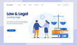 law firm and legal services concept, lawyer consultant, judicial, judge, judgment, flat illustration vector landing page