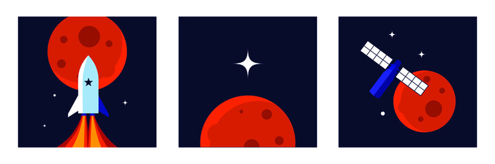 Wall Mural - set of space badges, patches, emblems, badges and labels. galaxy exploration and astronaut mission v