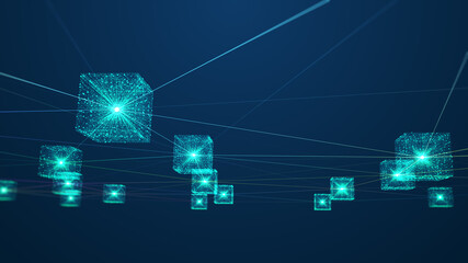 Poster - Blockchain network concept.