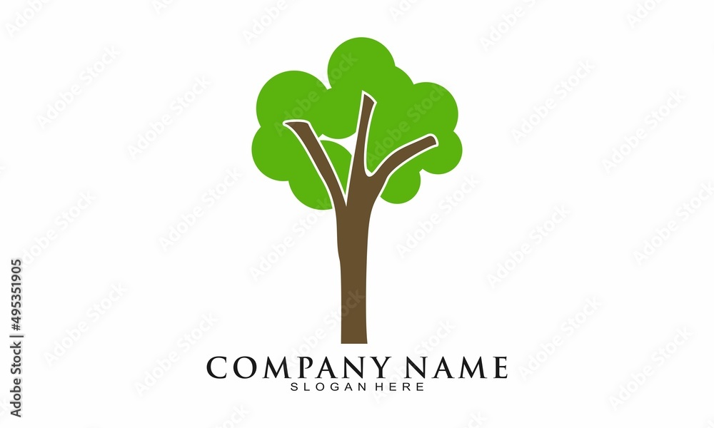 Tree Vector Simple Logo Simple tree illustration vector logo Stock Vector | Adobe Stock