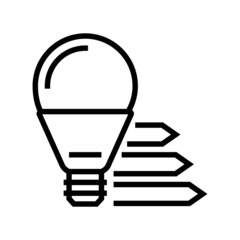 Canvas Print - efficient light bulb line icon vector. efficient light bulb sign. isolated contour symbol black illustration