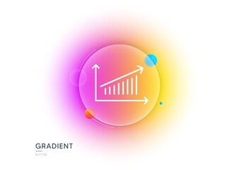 Aufkleber - Chart line icon. Gradient blur button with glassmorphism. Report graph or Sales growth sign. Analysis and Statistics data symbol. Transparent glass design. Chart line icon. Vector