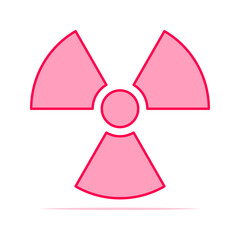 Colorful radiation flat icon on white background