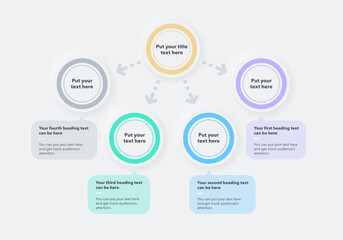 Poster - Simple process diagram template with four colorful stages. Easy to use for your website or presentation.