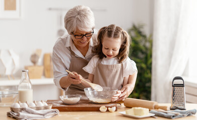 Wall Mural - family are preparing bakery together