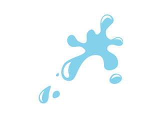 Poster - Spilled liquid vector background in simple flat style isolated on white backdrop. Aqua icon graphic design