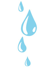 Poster - Water falling drop vector background in simple flat style isolated on white backdrop. Aqua icon graphic design