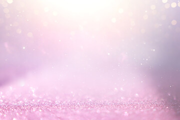 Wall Mural - purple and pink glitter vintage lights background. defocused
