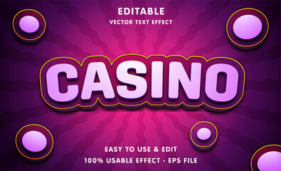 Poster - casino editable text effect with modern and simple style, usable for logo or campaign title