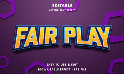 Poster - fair play editable text effect with modern and simple style, usable for logo or campaign title