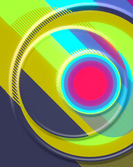 Poster - Smooth, harmonious composition of multi-colored circles with a diagonal trendy gradient. 3d render digital illustration