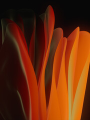 Poster - Fluctuating strips of fabric in the wind. 3d rendering trendy background. Abstract geometric shape. Digital illustration