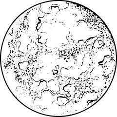 planet hand drawn monochrome illustration