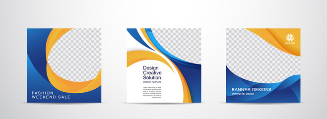 Wall Mural - set square banner template for social media post and web internet ads.vector illustrations.
