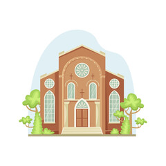 Wall Mural - Vector illustration of a Baptist church. Religious architectural building. Flat style