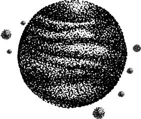 Wall Mural - solar system planet hand drawn dotwork illustration