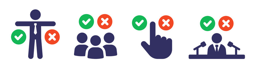 Aufkleber - Decision icon collection. Choice, decide, selection icon set. Vector illustration