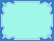 Baby blue vector background with elegant border frame. Simple rectangular horizontal shape, billboard, web banner, card, plaque, signboard, sticker or label