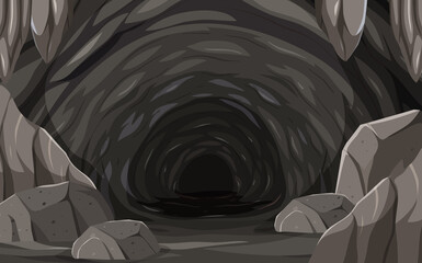 Wall Mural - Underground hole cave scene