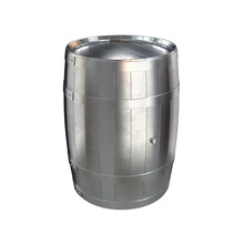Wooden Barrel Of Silver Color On A White Background, 3d Render