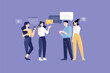 © PureSolution - People concept. Vector illustration of team management, meeting, project development, team leader for graphic and web design, business presentation and marketing material.