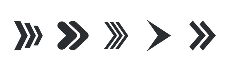 Poster - Arrows collection. Modern graphic direction signs computer screen curves arrows