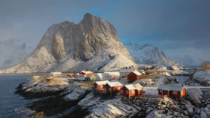 Fototapete - Hamnoy village on Lofoten Islands, Norway