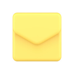 Poster - Yellow glossy envelope new message internet notification realistic 3d icon vector illustration