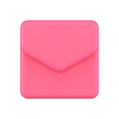 Poster - Realistic 3d icon pink paper envelope inbox post online notification vector illustration