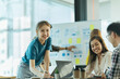 © PaeGAG - Group of asian young creative happy enjoy laugh smile and great success emotion teamwork people business startup entrepreneur casual brainstorm business meeting office background